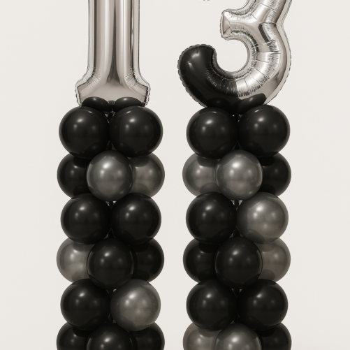 זוג עמודי בלון עם ספרות 13 לבר מצווה
