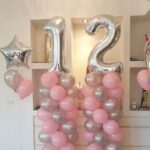 זוג עמודי בלונים ספרות כולל 2 זרי בלוני הליום