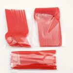 סט סכו"ם חד פעמי 60 חלקים צבע אדום