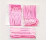 סט סכום חד פעמי בצבע ורוד