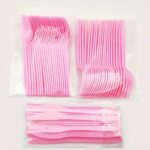 סט סכום חד פעמי בצבע ורוד