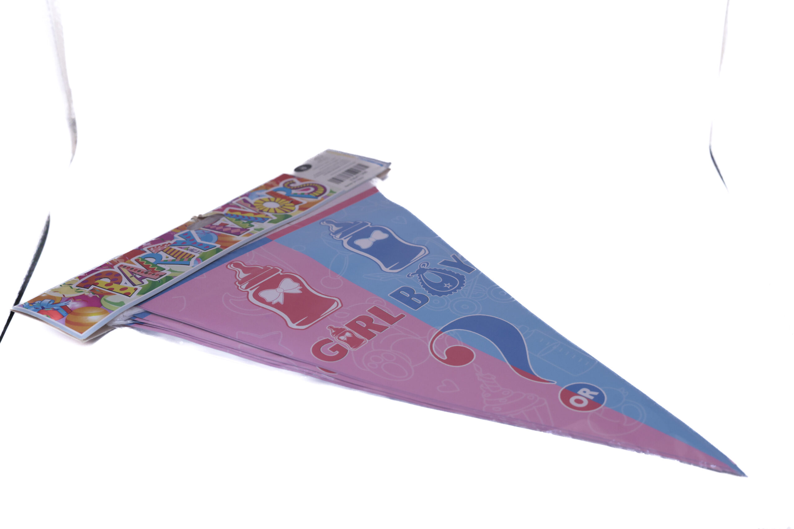 שרשרת דגלים בן או בת שרשרת דגלונים משולש לגילוי מין העובר – תמונה 1