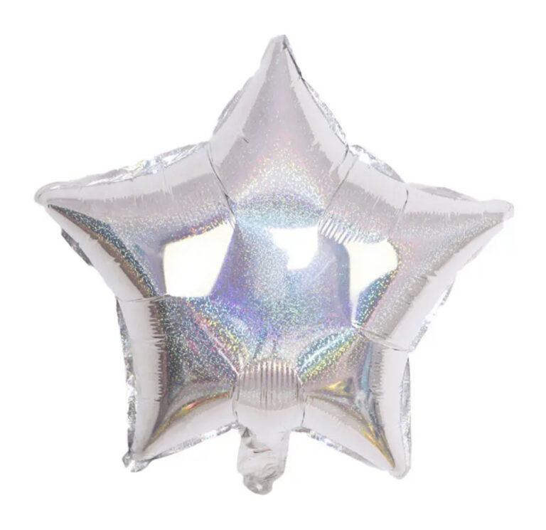 בלון מיילר כוכב כסוף נצנץ בלון הליום כוכב כסף הולוגרפי '18 – תמונה 1