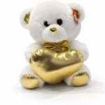 דובי אהבה עם כרית לב זהב - 30 ס"מ