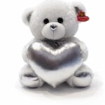 דובי אהבה עם כרית לב כסוף - 30 ס"מ
