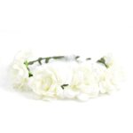 זר פרחים לראש לבן