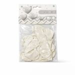 מארז חבילת בלונים בצורת לב לבן