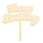 טופר לעוגה HAPPY BIRTHDAY ורוד זהב