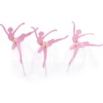 שלישיית טופר לעוגה בלרינה עם טול ורוד