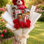 זר מתוק עם דובי ושוקולדים