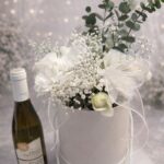 מארז פרחים, שוקולד פרלינים עם יין