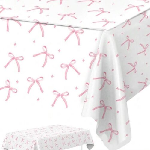 מפת שולחן לבן דוגמת פפיון