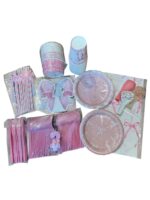 סט מלא חד פעמי פפיונים ורודים