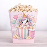 קופסת פופקורן קטנה ממותגת חד קרן