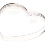 12 יח' קופסא פלסטיק לב שקוף למילוי 6.5*5.5*3