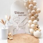 קיר צילום קאפה דגם ברית WELCOME BABY BOY