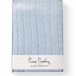 שמיכת תינוק סרוגה קלאסית בצבע תכלת