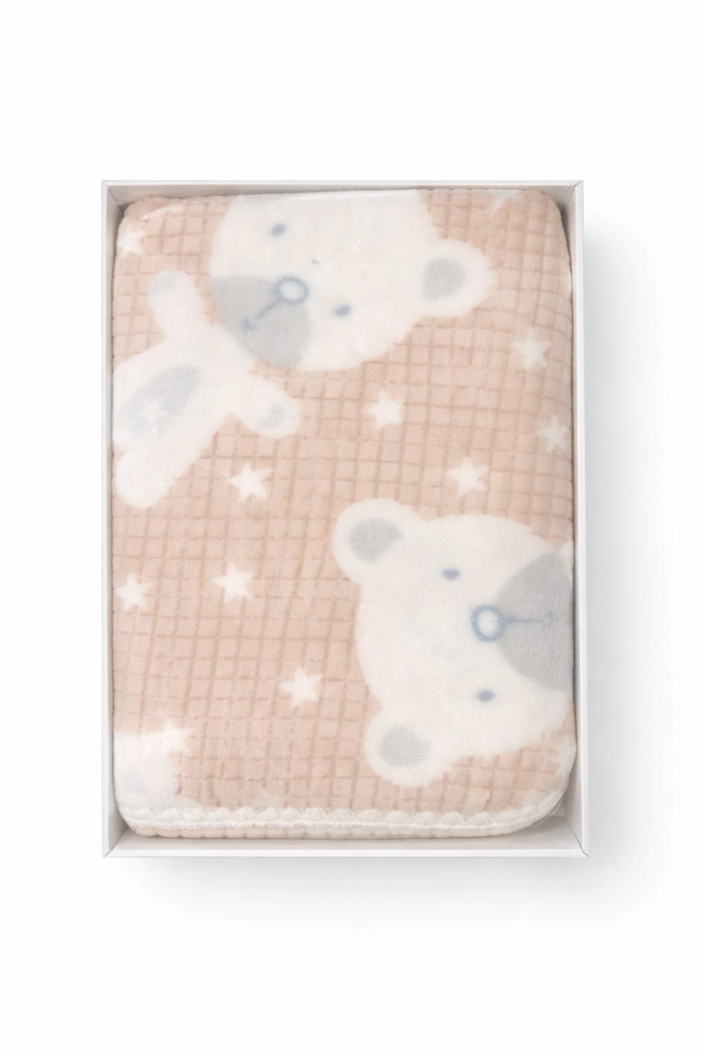 שמיכת דובים פליז שמיכת תינוק פליז רכה עם הדפס דובים – תמונה 1