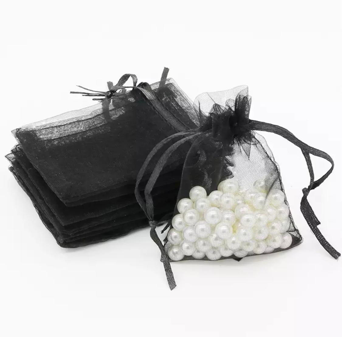 שקית אורגנזה שחור 20 יח' שקיות אורגנזה במבחר צבעים 10*15 – תמונה 1