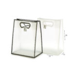 שקית מתנה יוקרתית שקופה עם מסגרת שחורה/לבנה