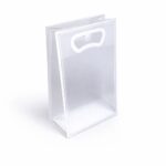 שקית מתנה יוקרתית שקופה עם מסגרת שחורה/לבנה