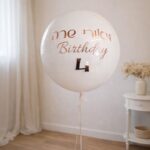 בלון בובו בהקדשה אישית - לבן רוז גולד