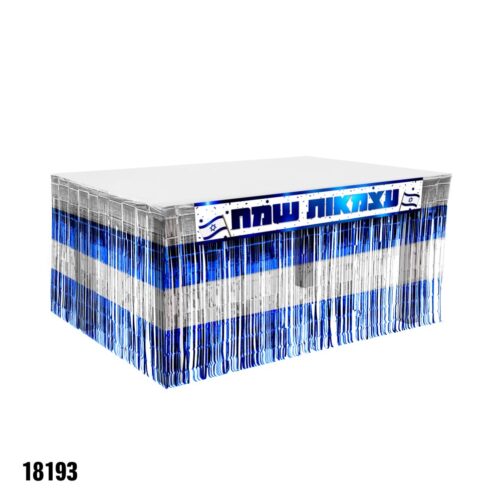 חצאית שולחן +כרזה עצמאות שמח כ 250*75 ס"מ