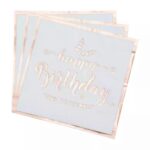 מפיות HAPPY BIRTHDAY רוז גולד